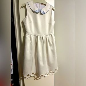 Cream Dress with Kitty Mermaid Motif
